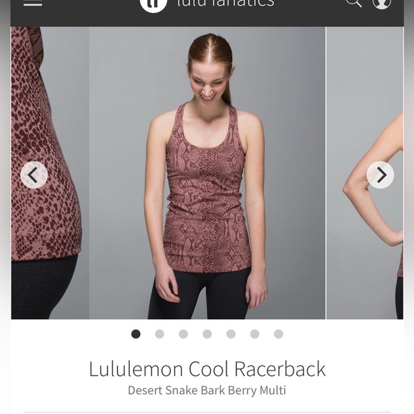 (22)Lululemon cool racerback Desert Snake Bark Berry - Picture 1 of 6